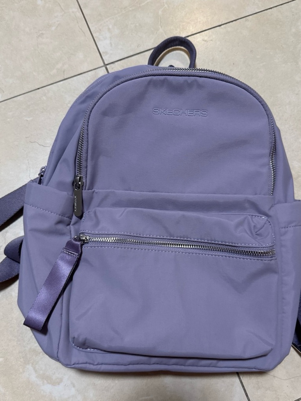 Women purple Sketcher everyday backpack with adjustable straps & 3 compartments